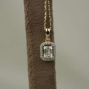 Premium 1.1ct laboratorio crecido diamante moissanite peso ligero colgante oro rosa oro plata Esmeralda redondo IGI SGL venta al por mayor oem odm - Product Image 3