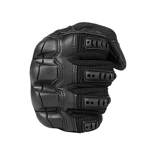 Guantes de cuero de dedo completo personalizados para hombres, compatible con pantalla táctil, ropa de carreras de automóviles en negro para montar en motocicleta y motocicleta - Product Image 3