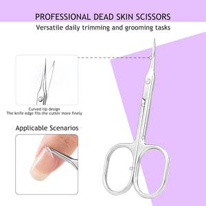 Ensemble de 3 ciseaux multi-usages en acier inoxydable, lame droite, tranchante, pour les poils du visage, la beauté, les ongles, les sourcils, les poils du nez, le toilettage - Product Image 4