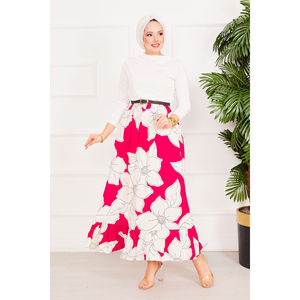 Floral Patterned Chiffon <b>Skirt</b> Natural Waistline Digital Print Breathable Short Length for Formal European for Spring Winter - Product Image 1