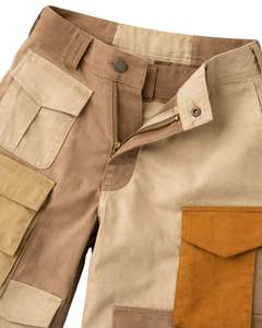 Manufacturer Women Beige Brown Patchwork Cargo Pants Wide Leg Utility <b>Trousers</b> Streetwear Baggy Fit Multi Pocket <b>Vintage</b> Pants - Product Image 3