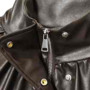เสื้อแจ็คเก็ตหนังผู้หญิงเท่ห์ๆ สไตล์โมโต แฟชั่นสตรีทแวร์ แขนยาว ซิปเรียบง่าย เสื้อโค้ทท็อปส์ แจ็คเก็ตฤดูหนาวสำหรับผู้หญิง ผ้าฝ้าย แห้งเร็ว - Product Image 3