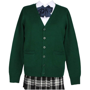 Durable Ribbed Knit Uniform <b>Cardigan</b> for Hospitality and Retail Employees Lightweight Fine Knit Uniform <b>Cardigan</b> - Product Image 1