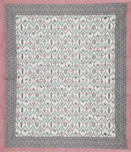 Drap de lit king size en coton doux imprimé de fleurs avec 2 taies d'oreiller Linge de lit Indian Sanganeri Hand Block Print Bedding Set - Product Image 4