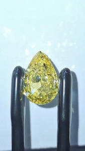 Diamant de laboratoire de 10 carats, taille poire, jaune vif fantaisie, certifié IGI, clarté VVS2, polissage excellent, diamant CVD en vrac pour - Product Image 4