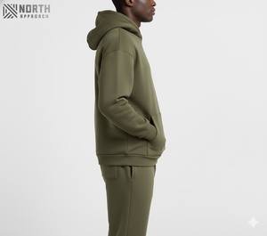 Ensemble 2 pièces de pantalons de survêtement et sweat à capuche vintage sérigraphiés personnalisés Survêtements de jogging 100% coton de luxe unisexe - Product Image 3