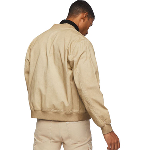 Chaqueta Bomber Ligera de Lona de Algodón para Hombre 2026, Estilo Urbano Personalizable con Bolsillo Canguro y Decoración de Piel - Product Image 3