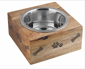 Solid Wood Pet Feeding Stand with Food Grade <b>Stainless</b> <b>Steel</b> <b>Bowls</b> - Product Image 5