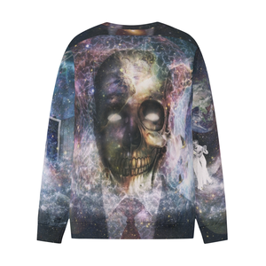 Sudaderas de sublimación personalizadas de mezcla de algodón con estampado de calavera de calidad superior, sudaderas de manga larga con cuello redondo para hombre - Product Image 2