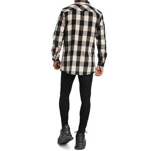 Chemise personnalisée en tissu de flanelle 100% coton manches longues fermeture à glissière boutons fermeture poches poitrine - Product Image 5