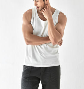 Gilet de sport solide et durable pour hommes respirant grande taille débardeur d'entraînement de gymnastique respirant découpe décontracté sans manches Fitness - Product Image 2