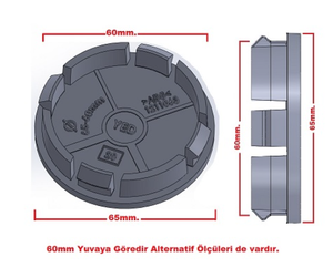ศูนย์กลางล้อ60มม. รูทุกขนาด - Product Image 2