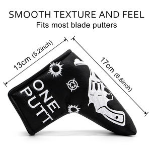Free Sample Custom Embroidery Logo Golf <b>Putter</b> Head Covers Pu Leather Golf Head Cover <b>Putter</b> Club Head Covers - Product Image 3