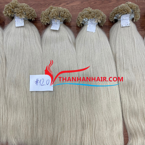 2025 Extensiones de cabello humano con punta de queratina superior de alta calidad Fácil de aplicar Cabello humano vietnamita en múltiples colores Cabello de punta plana - Product Image 4
