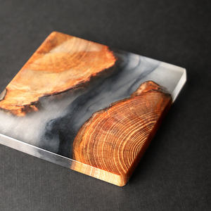 Posavasos moderno de madera y resina epoxi, posavasos de mármol, fabricación de utensilios de cocina de la India, entrega a domicilio - Product Image 6