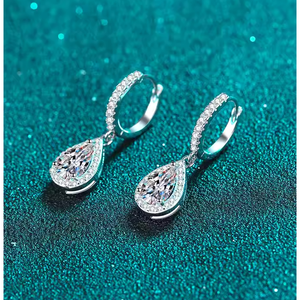 NOVAMART Fine 2 Ct GRA Certified Pear Shaped Moissanite 925 <b>Sterling</b> <b>Silver</b> <b>Stud</b> Earrings Wholesale Export - Product Image 3