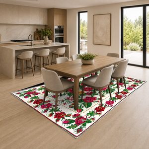 Tapis RUGS DEPOT LXDP-0419 en gros, terracotta doré, patchwork vintage, imprimé numériquement, lavable en machine, chenille, antidérapant - Product Image 4