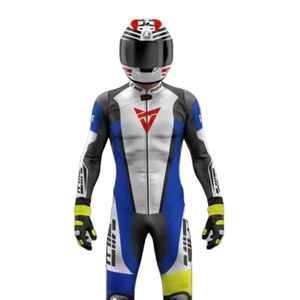 Combinaison de course moto personnalisée pour homme en cuir de vache/crocodile, niveau CE 2, vêtements de course automobile perforés, combinaison de moto 1 pièce - Product Image 1