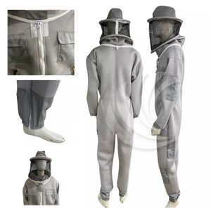 New Grey Beekeeper Suit with Ventilated Fencing Hat Pure Polyester For Bee Researcher Outfit - Product Image 3