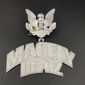 Pendentif nouvelle lettre en argent sterling 925 orné de diamants Moissanite taillés en brillant Pendentifs Moissanite accrocheurs Charms - Product Image 3