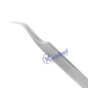 Pince à épiler pointue à cils incurvés de marque privée argent 75 degrés boîte d'emballage pince à épiler à pointe de fibre - Product Image 2