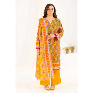 Traje de 3 Piezas con Estampado Khaddar Estilo Bohemio con Dupatta para Primavera/Verano K-52099 - Product Image 5