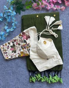 Blousewala khadi เสื้อลำลองผ้าฝ้ายทำด้วยมือเสื้อสุภาพจากตลาด Bhavnagar - Product Image 2