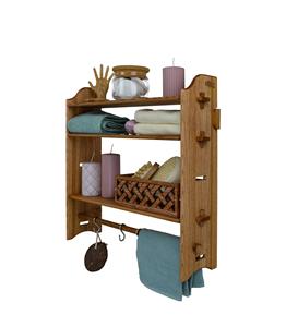 Estante de especias de 3 niveles | Almacenamiento de cocina | Estante de pared | Soporte de madera para cocina, baño, organizador Estante de 3 niveles para almacenamiento - Product Image 1