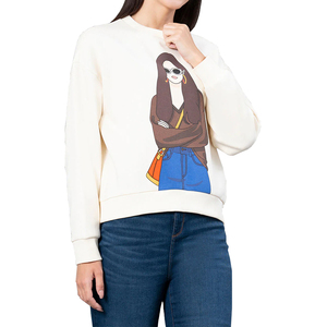 High Quality Plus Size Winter Long Knitted Crew Neck Sweatshirt for Women Front Logo Polyester/Cotton Breathable Eco-Friendly - Product Image 2