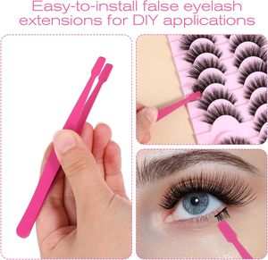 <b>Lash</b> Tweezers for Eyelash Clusters, Stainless Steel Applicator Flat-Tip Professional Applicator for <b>Individual</b> <b>Lashes</b> - Product Image 5