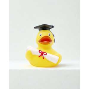Pato de Goma de Diseño Moderno con Birrete de Licenciado y Diploma, Artículo Decorativo Adorable - Product Image 3