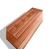 Porte intérieure/extérieure de luxe en acajou massif à six panneaux, finition naturelle, personnalisable pour chambre résidentielle et entrée d'appartement