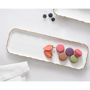 Dernier arrivage Plateau en verre métallique fini doré Fournisseur et fabricant Plateau rectangulaire en métal et en verre fantaisie pour la décoration intérieure - Product Image 1