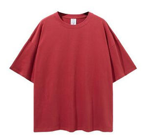 2025 GSM hommes surdimensionné 100% coton motif T-Shirt goutte épaule faux col côtelé lourd tricoté écologique Anti-rides - Product Image 4