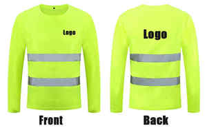 Camisa DE SEGURIDAD reflectante de alta visibilidad de manga larga ANSI Clase 1 LED Flash impermeable ropa de trabajo de secado rápido para la construcción - Product Image 2