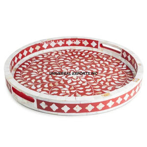 Bandeja de madera de lujo para chocolate, plato de mesa de diseño de nácar, forma redonda, bandeja de madera de lujo para servir - Product Image 6