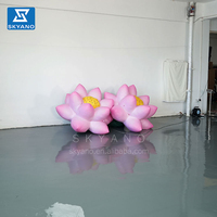 Modèles géants de fleurs de lotus gonflables Modèle de décoration publicitaire pour centre commercial Événement Grands ballons gonflés à fleurs de lotus