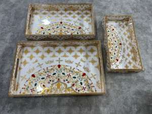 Ensemble combiné à un niveau plateau de service de stockage en bois pour la décoration et l'utilisation de service de l'exportateur indien - Product Image 3