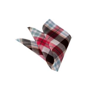 Carré de Poche à Carreaux Respirant à Carreaux Turquoise Marron Rouge - Product Image 1