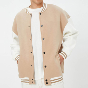 Wholesale Premium Unisex Varsity <b>Jacket</b> Vintage Style Casual Winter Knitted Customized Printing Embroidery Front Stand Collar - Product Image 5