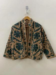 Chaqueta clásica Suzani bordada a mano Suzani bordado Suzani Chaqueta corta bordada abrigo de ropa de mujer - Product Image 5