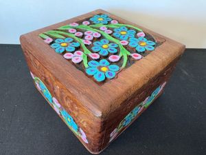 LUSTER NATURAL WOODEN Premium Printed Home Wooden Tabletop Spice <b>Box</b> With Separate Compartments for Spices and Dry Fruit - Product Image 6