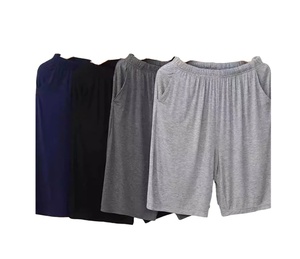 OEM Customized Logo <b>Men's</b> Home Pajamas Summer Simple Loose Casual Shorts Solid Color <b>Thongs</b> DDP Shipping - Product Image 1