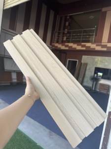 Panneaux muraux modernes cannelés imperméables au feu en PVC 3 vagues 5 vagues revêtement décoratif en WPC 200mm appartement - Product Image 6