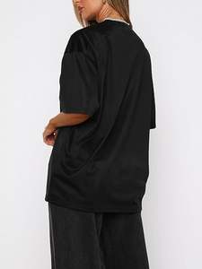 Haut de basketball graphique personnalisé en jersey ample à demi-manches Hauts de streetwear respirants OEM T-shirts surdimensionnés Basketball imprimé solide - Product Image 4