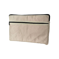 Housse d'ordinateur portable moderne, élégante et de qualité supérieure, fabriquée à la main, en toile de coton écologique, avec fermeture éclair, légère et durable