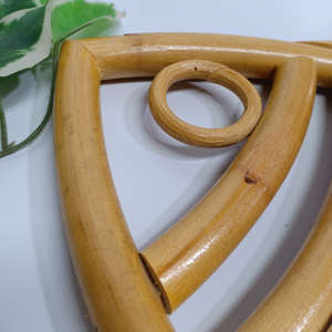 Espejo decorativo de decoración de pared de ratán con forma de pez para decoración del hogar hecho a mano en Vietnam - Product Image 3