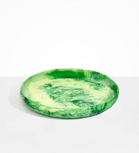 Assiette en résine jaune faite à la main, grand plat décoratif en résine pour table à manger et cuisine, assiette de service en résine au design moderne - Product Image 3