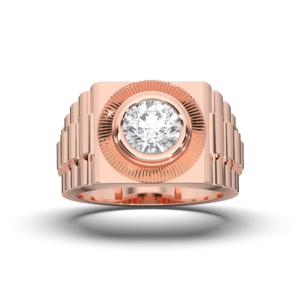 Lujoso anillo de diamante de corte redondo de moissanita de 2,00 quilates con forma de bisel de oro macizo de 10K 14K 18K de quilates de moissanita de 30/25/30/quilates - Product Image 4