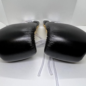 Gants de boxe professionnels pour entraînement de sparring, avec lacets, logo personnalisé, Muay Thai, cuir véritable, arts martiaux, OEM ODM - Product Image 6